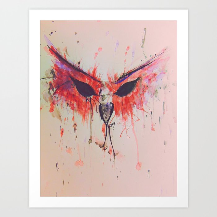 Red Owl. Art Print