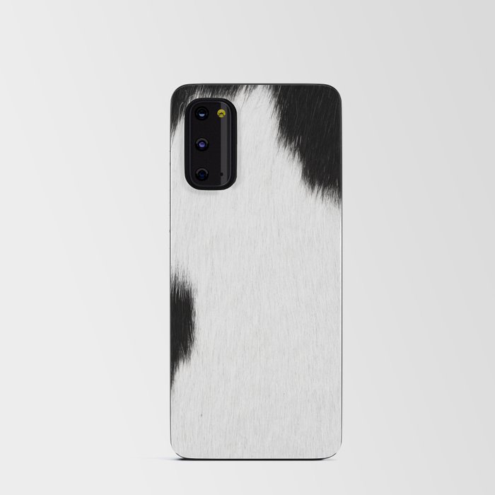 Classic Black & White Cowhide Android Card Case