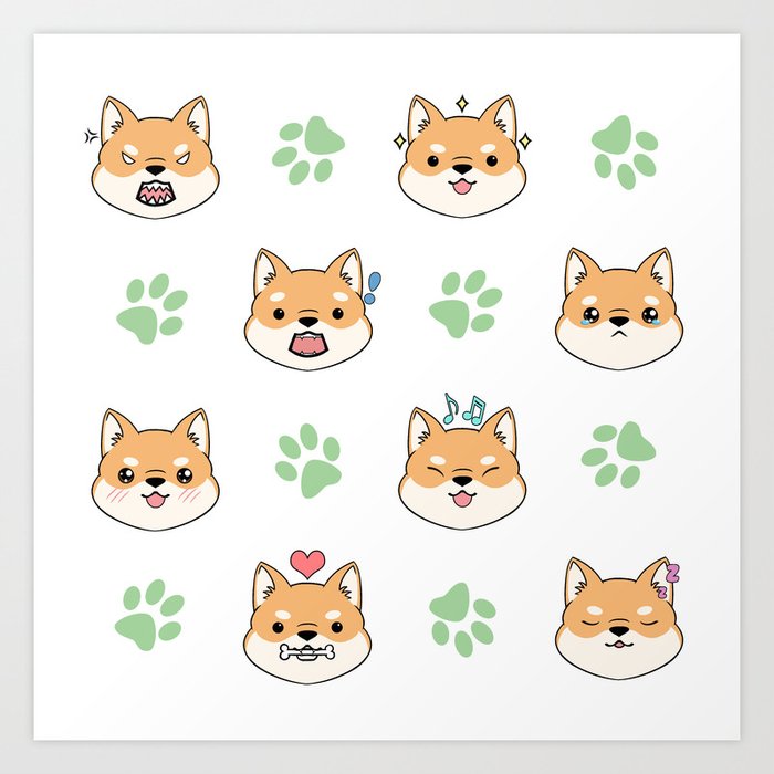 Chibi shiba s Art Print