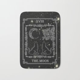 Tarot "The Moon" - silver- wolf version Bath Mat