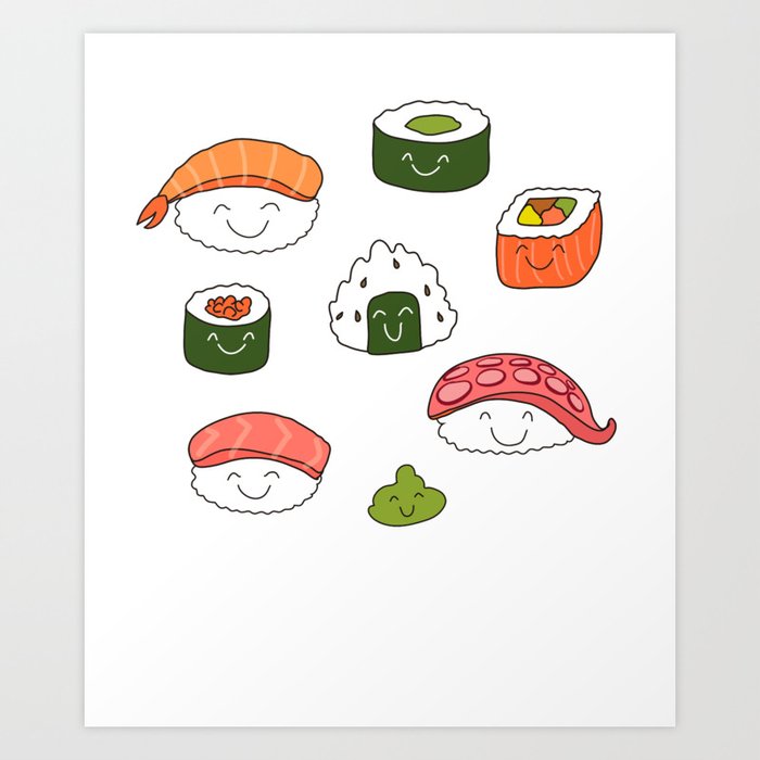 Back to listings Sushi Shirt, Cute Gift for Sushi Lovers, Kawaii Sushi  Clothing, Sushi Art Print by BeKindShine