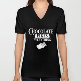 Chocolate Candy Bar Choco Dark Keto V Neck T Shirt
