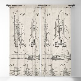 Nasa Space Shuttle Patent - Nasa Shuttle Art - Antique Blackout Curtain