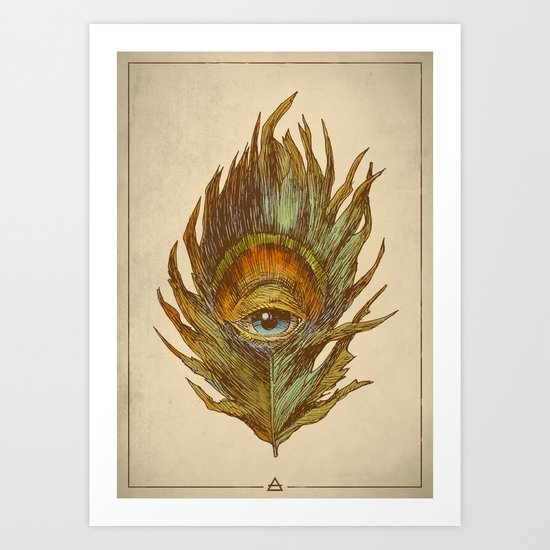 peacock feather-eye Art Print