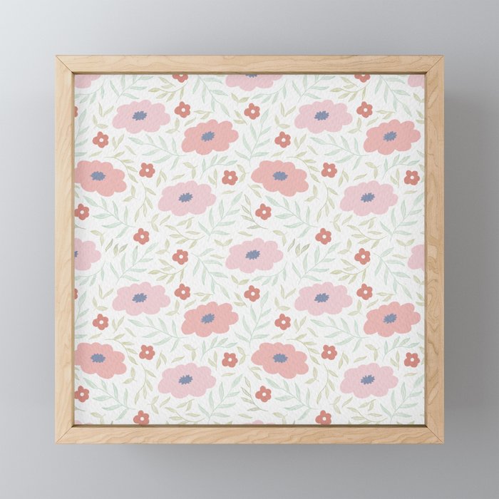 Spring Flowers in Pink Framed Mini Art Print