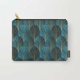 Art Deco Waterfalls // Ombre Teal Carry-All Pouch