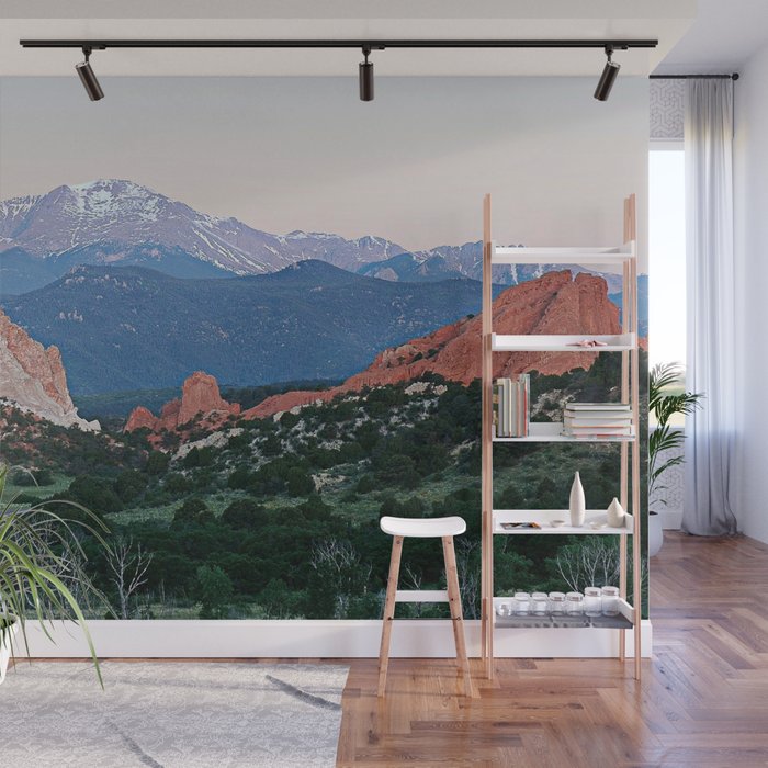 Sunrise at Garden of the Gods and Pikes Peak Wall Mural