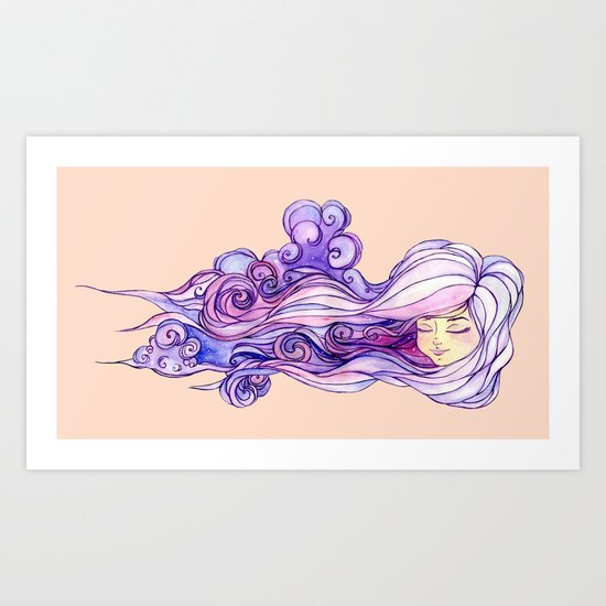 head in the clouds Art Print