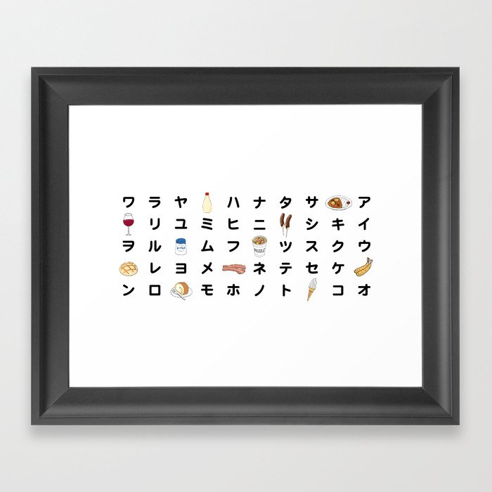 Katakana Framed Art Print
