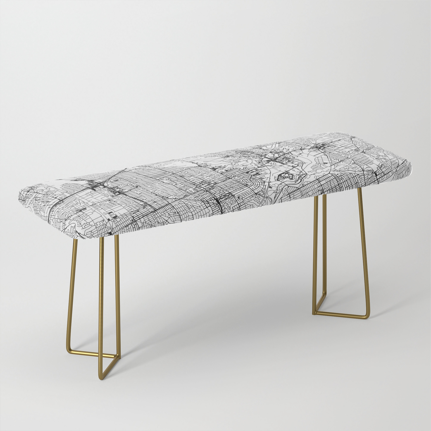Toronto White Map Bench By Multiplicity Society6