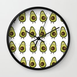 pattern happy avocado Wall Clock