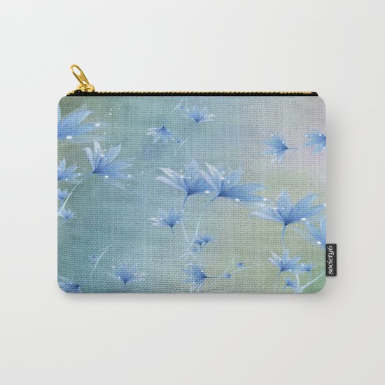 Fantasy Floating Blue Flowers Abstract Carry-All Pouch