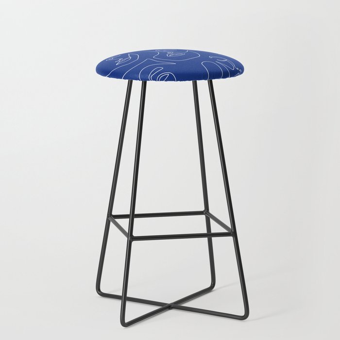 Faces In Blue Bar Stool
