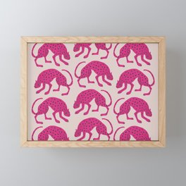 Wild Cats - Pink Framed Mini Art Print