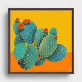 Prickly Pear Cactus Framed Canvas
