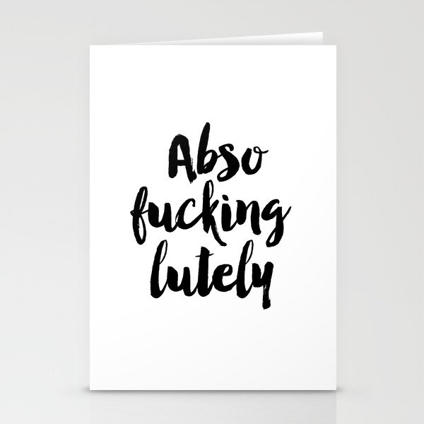 Fashion Quote "Abso Fucking Lutely" Fashion Print Fashionista Girl Bathroom Decor Sex And City Quote Stationery Cards