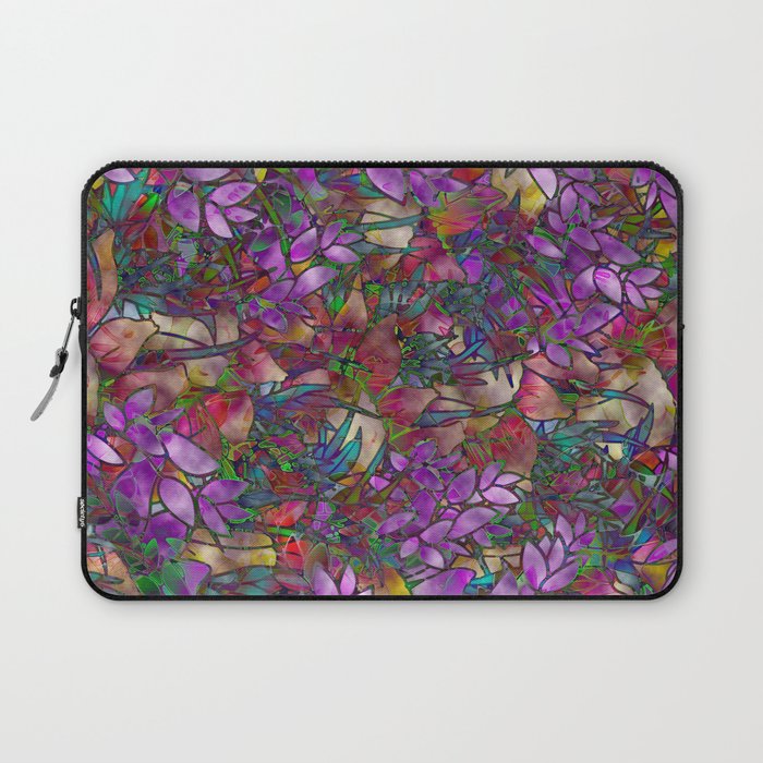 Floral Abstract Stained Glass G175 Laptop Sleeve