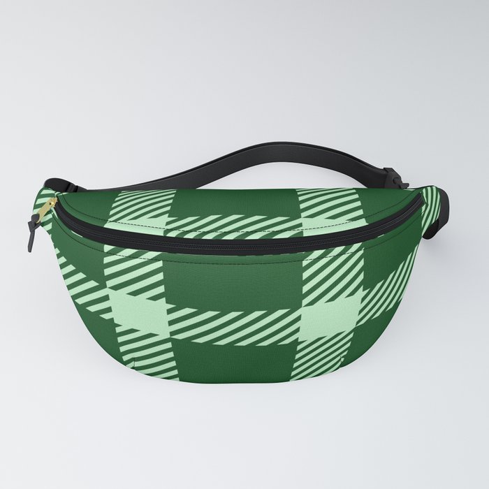 Green & Black Color Check Design Fanny Pack