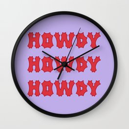 Gothic Cowgirl, Lavender and Red Wall Clock
