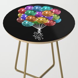 70's Multicolor Disco Ball Balloon Bunch Side Table