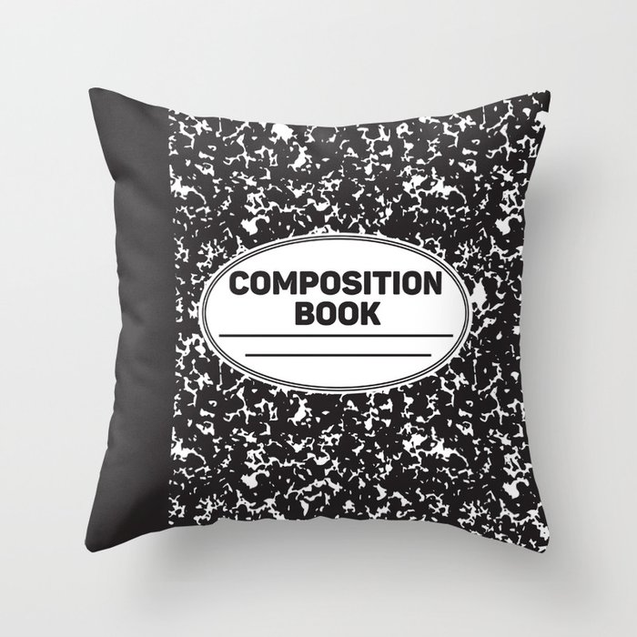 Composition Notebook College School Student Geek Nerd Throw Pillow