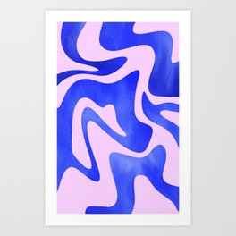Blue Pink Wave Abstract Art Print