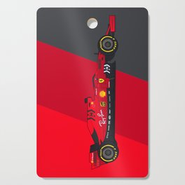 Hand-drawn Vector of the Formula 1 Car of Leclerc and Vettel Cutting Board