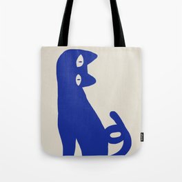 Color blue cat minimal Tote Bag