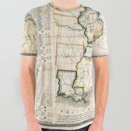 United States-Telegraph stations-1853 vintage pictorial map All Over Graphic Tee