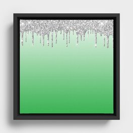 Glittered Dripping  Pattern Framed Canvas