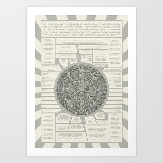 Aztec Calendar Stone Art Print