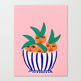 Sassy Oranges In A Bowl Canvas Print
