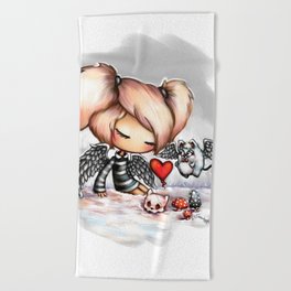 Goth Girl Dreams - Dark but Cute Beach Towel