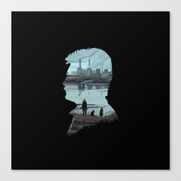 Andrei Tarkovsky´s Stalker Scene Illustration Silhouette Canvas Print
