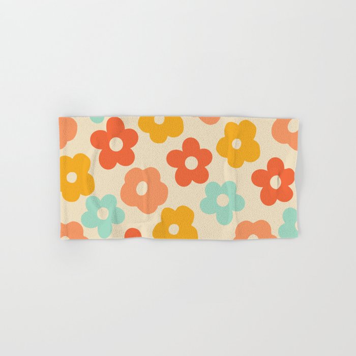 Retro Daisies 1960s Colors Hand & Bath Towel