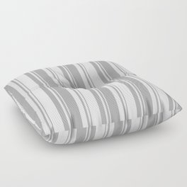 [ Thumbnail: Dark Gray & Mint Cream Colored Lines Pattern Floor Pillow ]