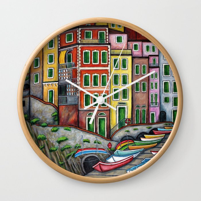 Colours of Riomaggiore Wall Clock