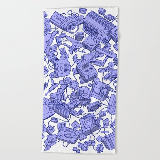 Retro Gamer - Blue Beach Towel