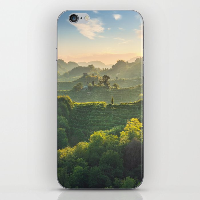 Prosecco Hills hogback, vineyards at sunset. iPhone Skin