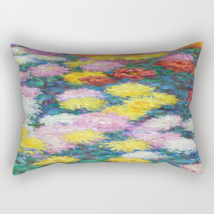 Claude Monet - Chrysanthemums (1897) Rectangular Pillow