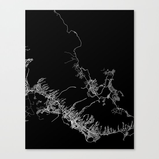 Honolulu map Canvas Print