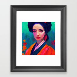 Geisha, Portrait Framed Art Print