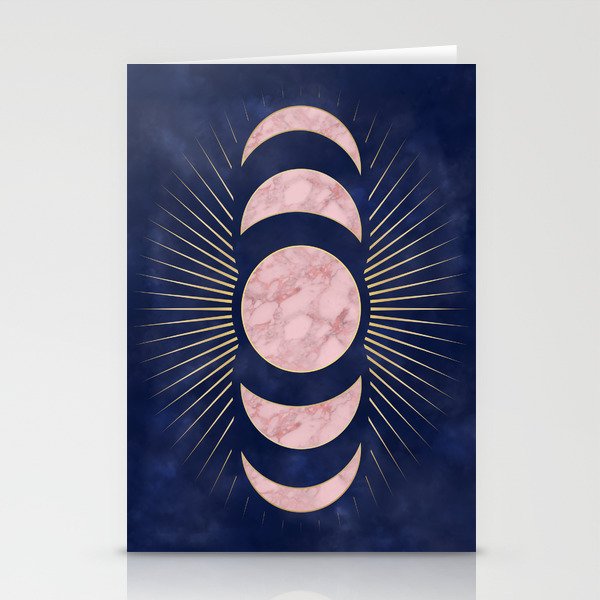 Rose Gold Moon Stationery Cards