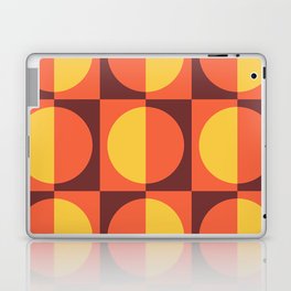 Retro Geometric Half Square and Circle Pattern 461 Laptop Skin