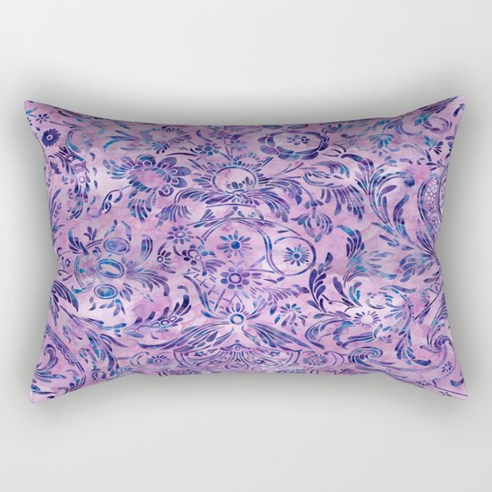 Watercolor Damask Pattern 02 Rectangular Pillow