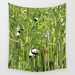 Pandas Bamboo Forest Wall Tapestry