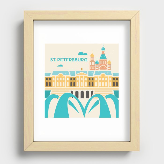 St. Petersburg Fountains Recessed Framed Print