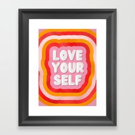 Love Yourself retro type Framed Art Print