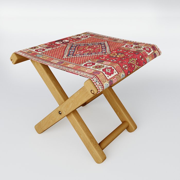 Bergama Northwest Anatolian Prayer Rug Print Folding Stool