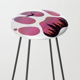sunset in a wolf paw  Counter Stool